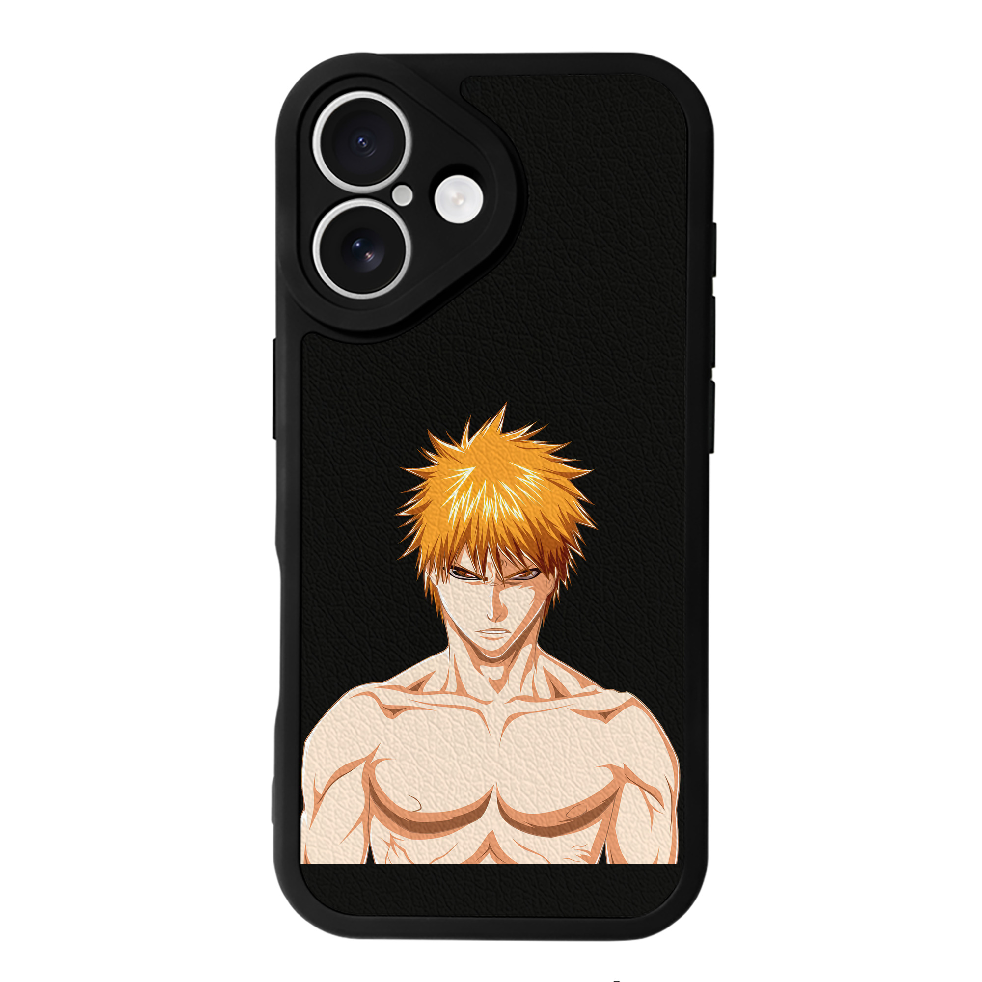 ブリーチ 黒崎一護（くろさき いちご）BLEACH Kurosaki Ichigo 【iPhone 16シリーズ対応】シリコンスマホケース（レザー調） 材質：シリコン